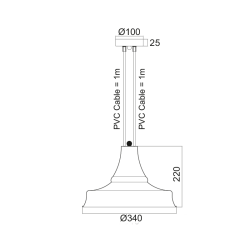 Полилей STOOGES черен мат с двоен кабел